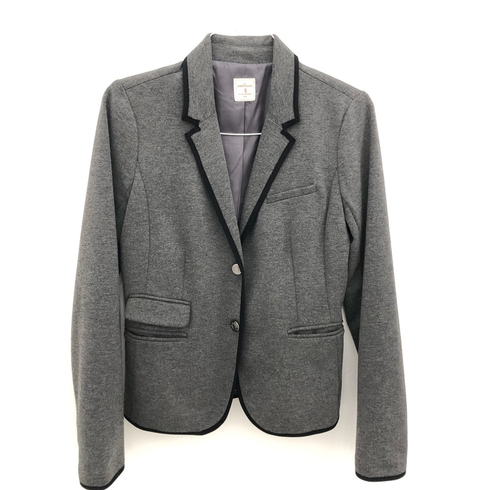 GAP Heather Gray/ Black Piped Academy Blazer 6T